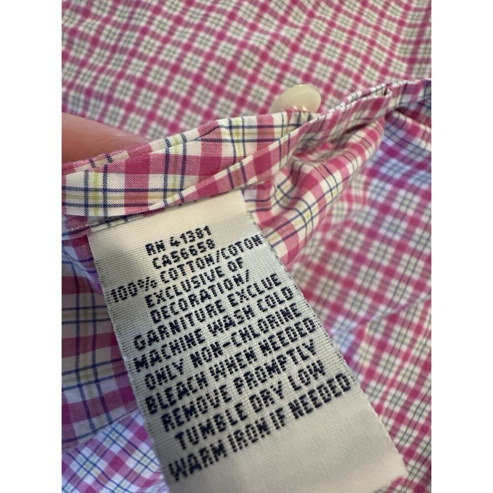 Ralph Lauren Classic Fit Pink Plaid Cotton Button-Down Dress Shirt S 32/33 - Picture 6 of 6